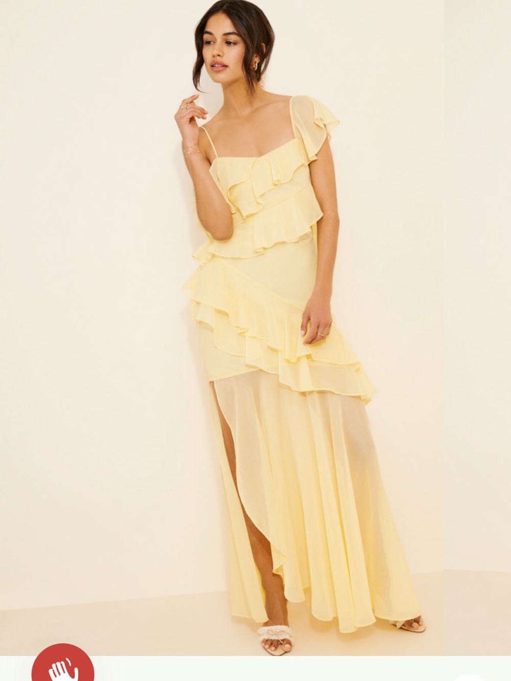 Awaylee asymmetric ruffle maxi dress